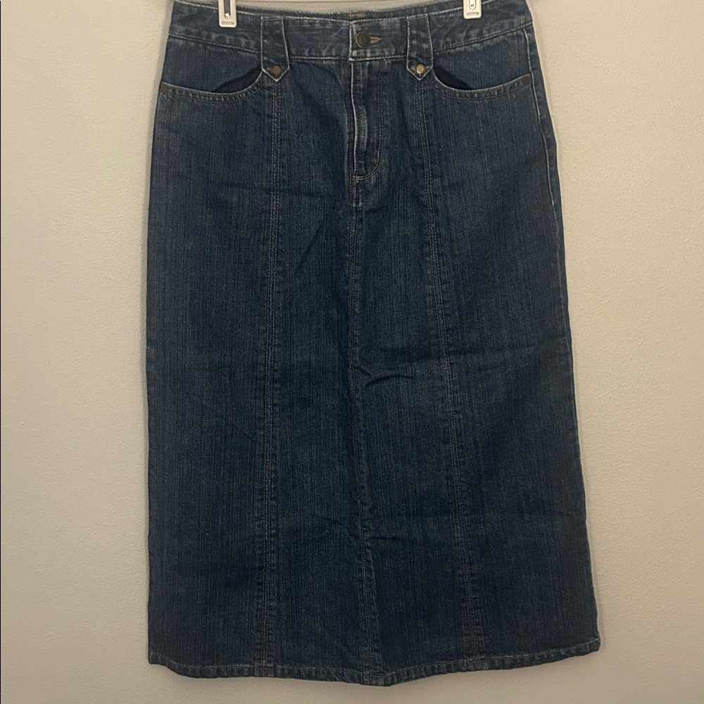 Eddie Bauer Dark Blue Denim Pencil Skirt